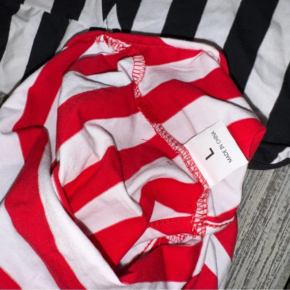 NEW Set of 2 Dog Cotton Racerback T-Shirts, Striped, Size Large